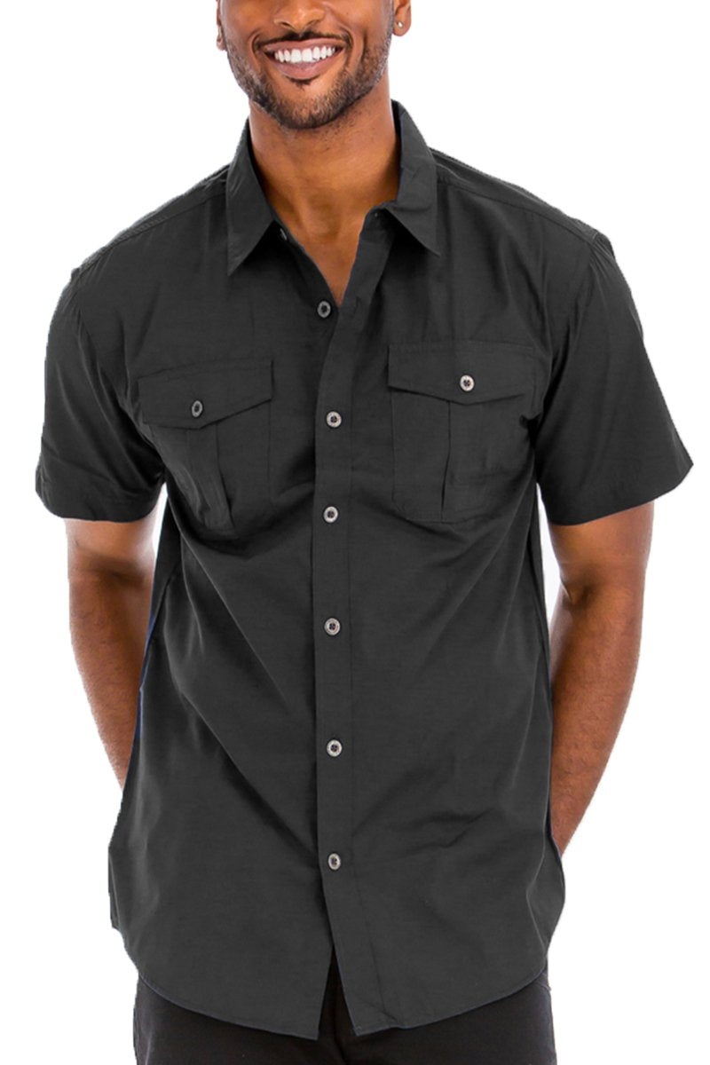 Black Two Pocket Button Down
