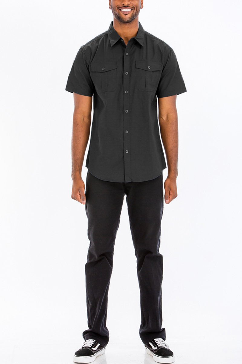 Black Two Pocket Button Down