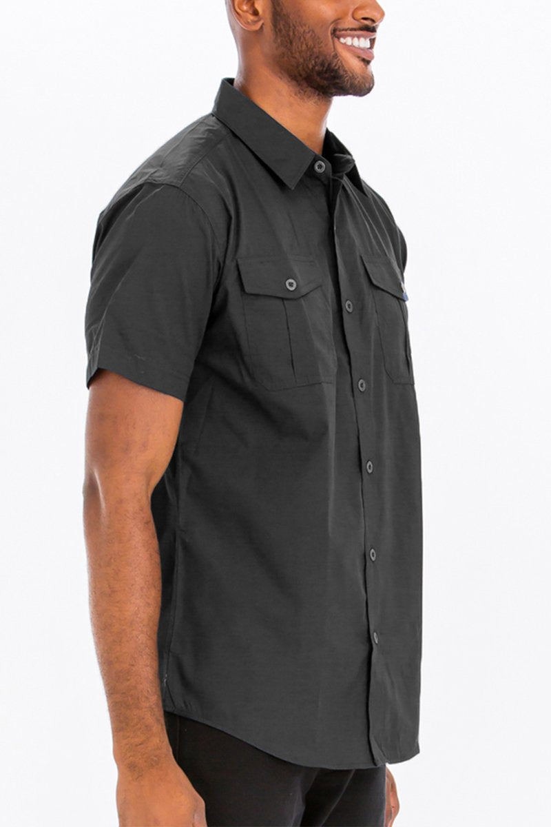 Black Two Pocket Button Down