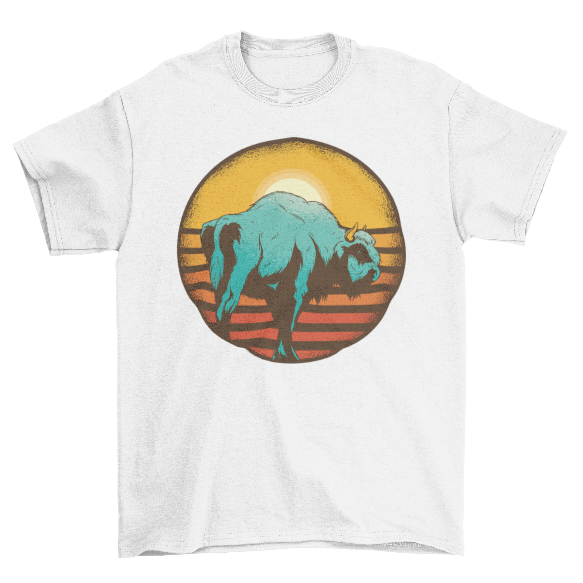 Vintage Sunset Bison T-shirt