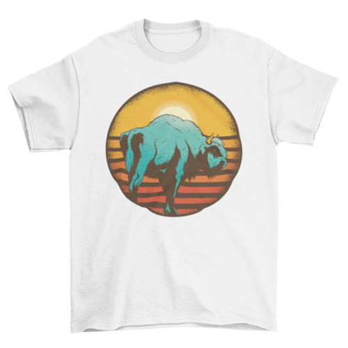 Vintage Sunset Bison T-shirt