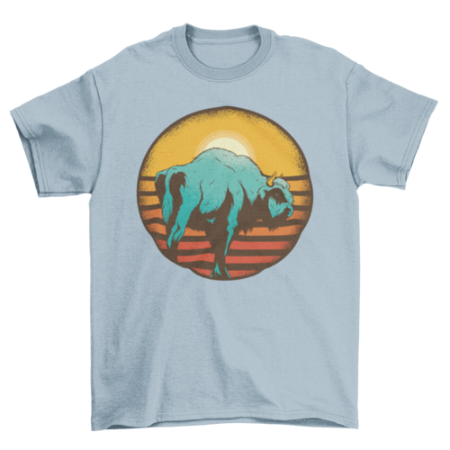 Vintage Sunset Bison T-shirt