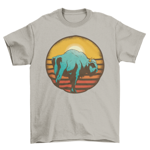 Vintage Sunset Bison T-shirt