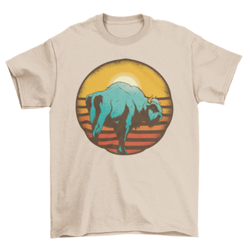 Vintage Sunset Bison T-shirt