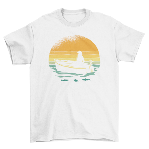 Retro sunset boat t-shirt