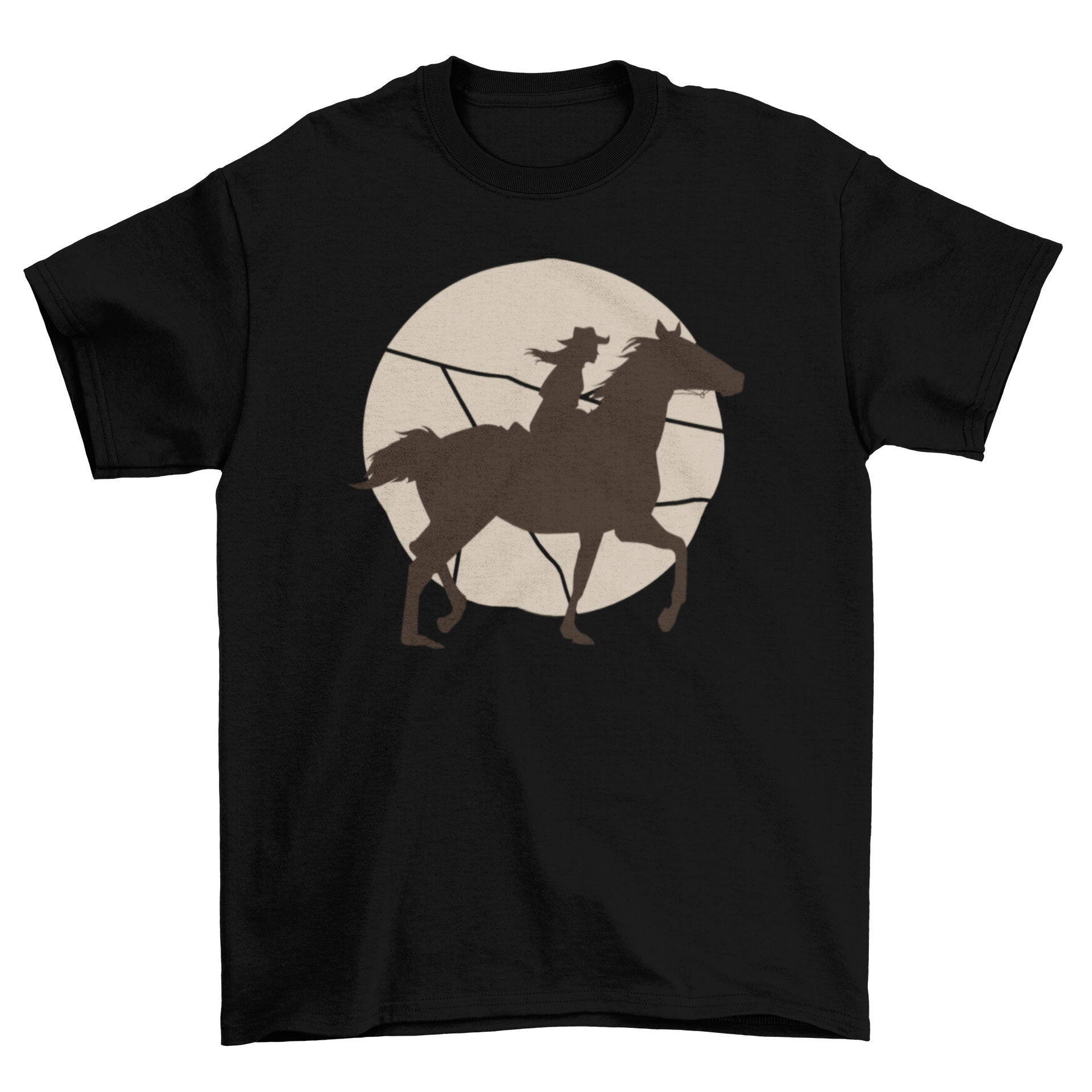 Woman horse rider silhouette t-shirt