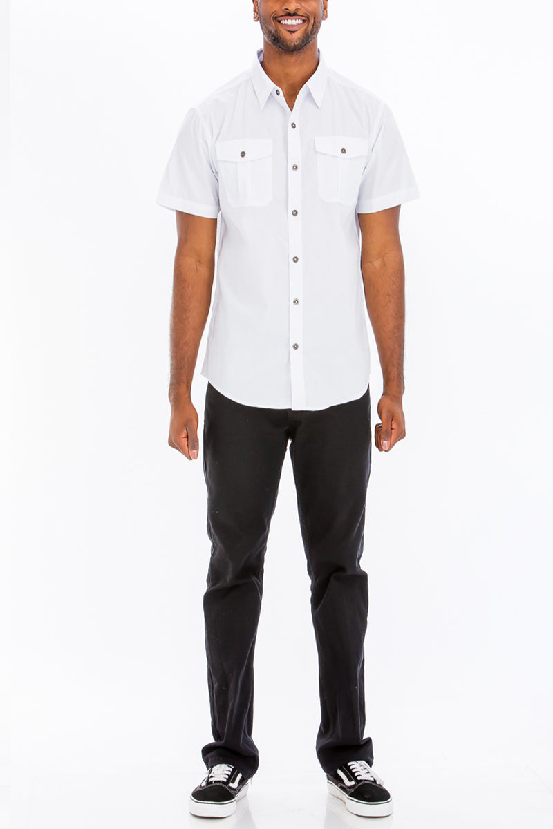 White Two Pocket Button Down