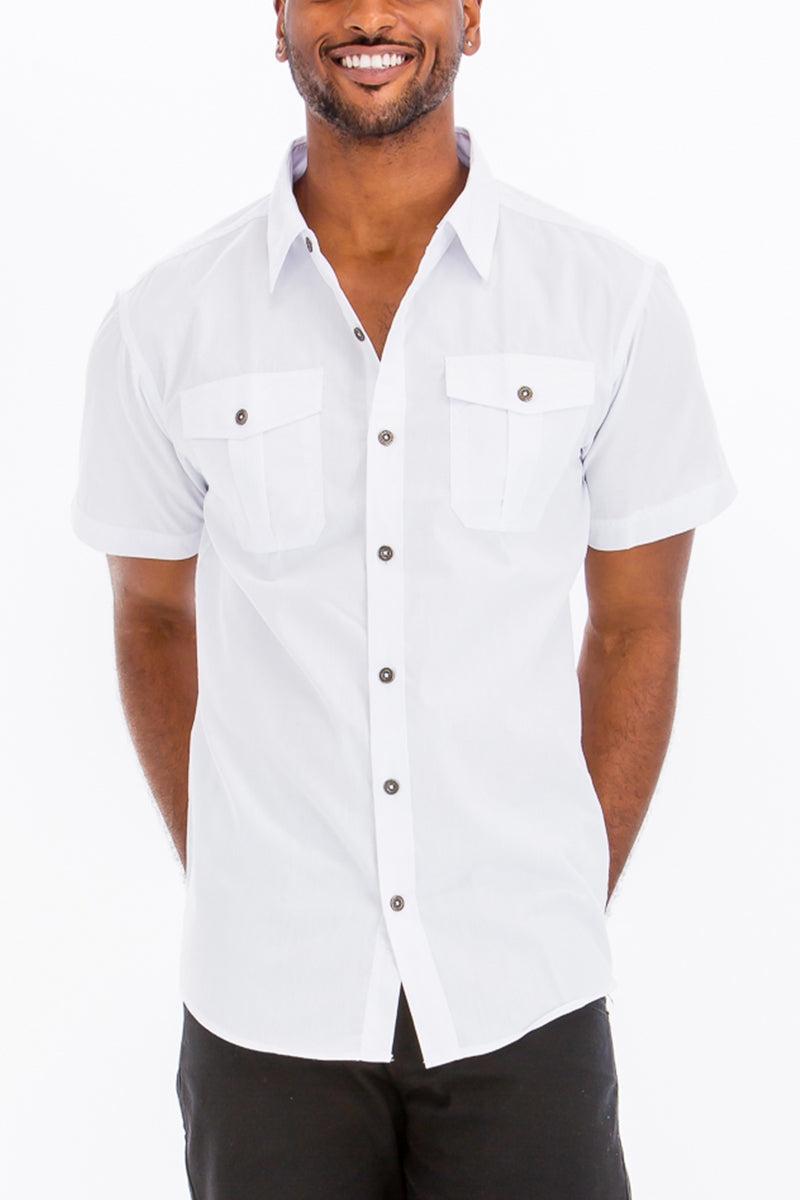 White Two Pocket Button Down