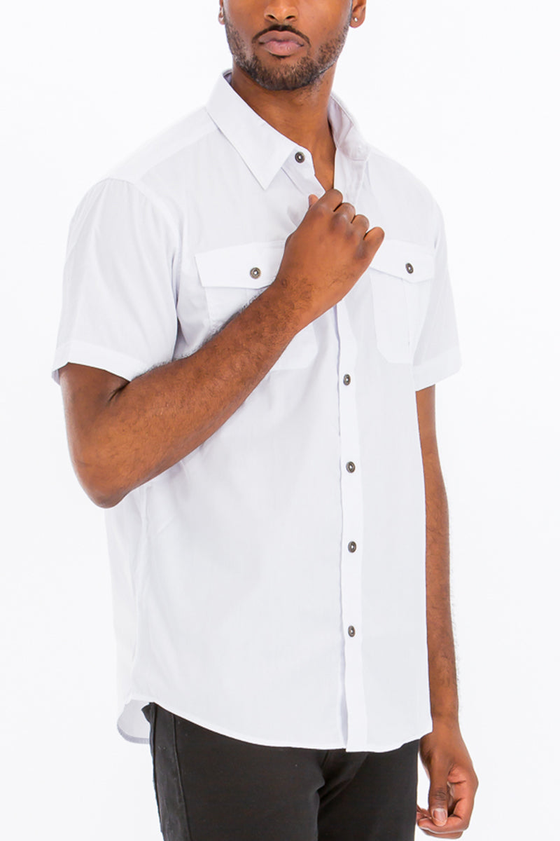 White Two Pocket Button Down