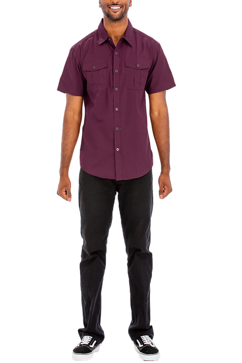 Purple Two Pocket Button Down